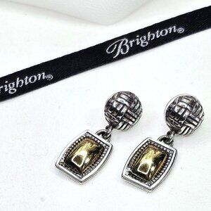 Brighton 2 Tone Basketweave Post Stud Earrings